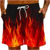 Muscularfit prime of day men Swimsuit for Men 2024 Trendy Drawstring Quick Dry Swim Trunks With Pockets Casual Flame Print Beach Bathing Suits mens swim 2024 Black M view 4