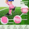Chuarry 2 Set Soccer Shin Guards for Girls with Socks Toddler Shin Pads Football Kids Sport Protection Lightweight Gear Leg Protection for 3-15 Girls Boys Children Teens(S,Pink) view 3