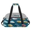 Customized Kids-Duffel-Bag Small-Gym-Bag with Name Blue Cars Overnight Weekend Travel Luggage Tote Bag view 1