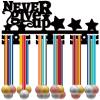CREATCABIN Medal Holder Medal Hangers Display Acrylic Medal Rack Sports Medal Frame Hanging Wall Black Mounted Rack Stars for Wall Running Soccer Karate Swimming 11.4 x 5.1 Inch-Never Give Up view 1
