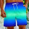 prime today only Swimming Trunks for Men Drawstring Color Block Elastic Waist Bathing Suits Hawaiian Beach Shorts With Pockets 5 inch swim trunks Multicolor M view 2