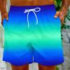 prime today only Swimming Trunks for Men Drawstring Color Block Elastic Waist Bathing Suits Hawaiian Beach Shorts With Pockets 5 inch swim trunks Multicolor M view 3