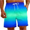prime today only Swimming Trunks for Men Drawstring Color Block Elastic Waist Bathing Suits Hawaiian Beach Shorts With Pockets 5 inch swim trunks Multicolor M view 4