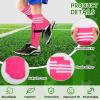 Chuarry 2 Set Soccer Shin Guards for Girls with Socks Toddler Shin Pads Football Kids Sport Protection Lightweight Gear Leg Protection for 3-15 Girls Boys Children Teens(S,Rose Red) view 3