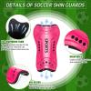 Chuarry 2 Set Soccer Shin Guards for Girls with Socks Toddler Shin Pads Football Kids Sport Protection Lightweight Gear Leg Protection for 3-15 Girls Boys Children Teens(S,Rose Red) view 4