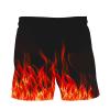 Muscularfit Swimsuit for Men 2024 Trendy Drawstring Quick Dry Swim Trunks with Pockets Casual Flame Print Beach Bathing Suits Mens Swim Suit 2024 Black M view 4