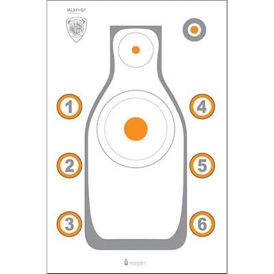 24 Pk, Official Ialefi-Qt Training Target Standard Ialefi-Q Target with High Visibility Orange Aiming Points & Numbered Command Training Circles Gray & Orange Size: 23" X 35"