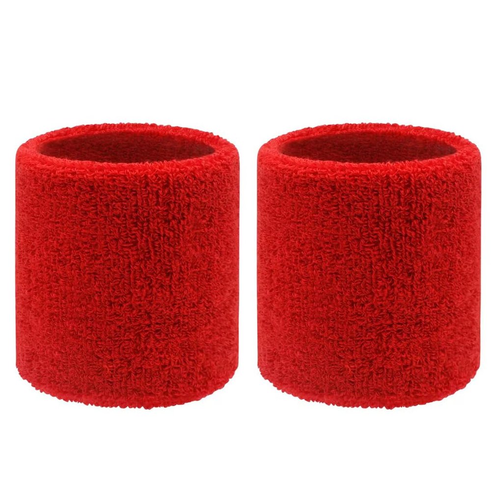 Sweatbands Sports Wristbands for Kids and Women - 3 inch Elastic Athletic Wrist Bands for Tennis, Basketball, Running, Working Out (red)