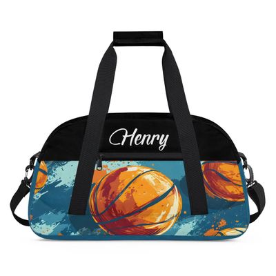 Custom Travel Bag Kids Gym Bag with Name Small Sport Tote Bag As Gifts for Boys and Girls Basketball