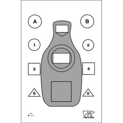 24 Pk, K5 Tactical Training Target Modified SEB Q Target Black & Gray Size: 23" X 35"