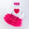 AIMAOMI Baby Girl Clothes Infant Ruffle Sleeve Romper Dress Newborn nesie Headband Outfit Jumpsuit Tutu (Hot Pink, 0-3 Months) view 2