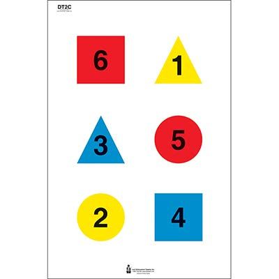 24 Pk, Discretionary Command Training Target (Version 2-C) Used for Command Training Red, Yellow, Blue & Black Size: 23" X 35"