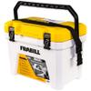 Frabill Magnum Bait Station 19 Quart Live Bait Well, White and Yellow & 120 Volt Adaptor | Charging Cord to Power Fishing Aerators | 18" Length, Black view 2