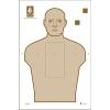 100 Pk, Jericho Defense Qualification Target 100Mm X 280Mm Chest Scoring Rectangle, 100Mm X 50Mm Head Scoring Rectangle, Scoring Numbers and Two Hold Over Practice Squares Size 23" X 35" Brown