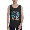 Love Michigan State Map Tank Top Shirts Cotton Tops Active Crewneck Sleeveless T-Shirts for Mens Black view 1