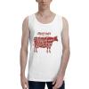 Beef Cuts Animal Silhouette Cow Tank Top Shirts Workout T Active Crewneck Sleeveless T-Shirts for Mens White view 1