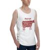 Beef Cuts Animal Silhouette Cow Tank Top Shirts Workout T Active Crewneck Sleeveless T-Shirts for Mens White view 2