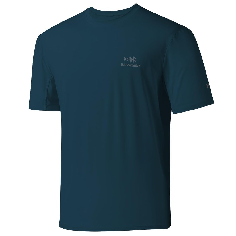 BASSDASH Mens UPF 50+ Sun Protection Fishing Shirt Short Sleeve UV T-Shirt