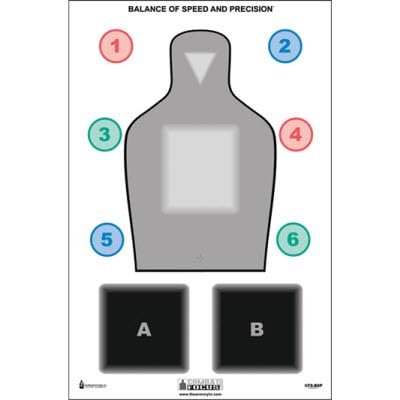 24 Pk, Combat Focus Training Target Features Command & Skill Building Training Shapes Black, Red, Blue & Green Size: 23" X 35"