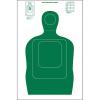 12 Pk, Us Doe Cardboard Target Silhouette Tq-15 with 4 1/2" Circle Added in Head & Dashed Neck Line Green On White Cardboard 24" X 45"