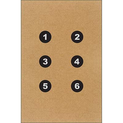 100 Pk, DEA Cardboard Dot Command Training Target Six 3 1/2 Numbered Bull's-Eye Target Black 19" X 31"