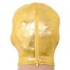 Huimingda Unisex Men Women Open Eyes Mouth Full Face Mask Hood Hat Latex Shiny Metallic Face Mask Cosplay Costume Gold One Size view 4