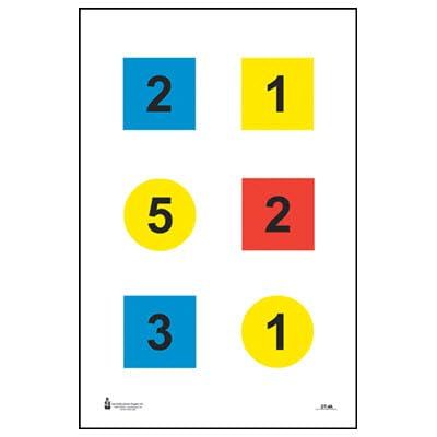 24 Pk, Discretionary Command Training Target (Version 4-C) Black, Blue, Red, Yellow - Size: 23" X 35"