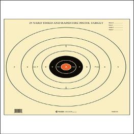 100 Pk, Standard Paper B-8 25-Yard Timed and Rapid Fire Target Black and Orange Size: 21" X 24"