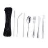 SHOWERORO 7pc Stainless Steel Tableware Set for Picnic Portable Silverware with Holder for Outdoor view 1