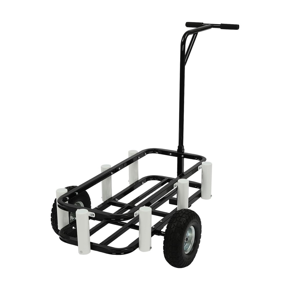 Beach Fishing Cart, 200lbs Load Capacity, Fishing Carts with 7 Rod Holders, Outdoor Rolling Wheel Wagon, Beach Cart with Big Wheels for Sand, Fish, Picnic, Camp