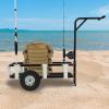 Beach Fishing Cart, 200lbs Load Capacity, Fishing Carts with 7 Rod Holders, Outdoor Rolling Wheel Wagon, Beach Cart with Big Wheels for Sand, Fish, Picnic, Camp view 4