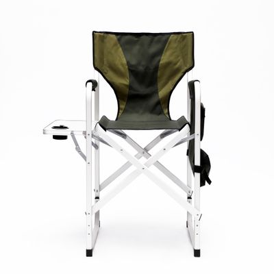 ELEMENT ACE Foldable Outdoor Chair with Side Table and Storage Pockets, Lightweight, Oversized Directors Chair, Durable Aluminum Frame, for Camping, Picnics, and Fishing, Green-Grey
