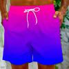 Amazon Deals Swimming Trunks for Men Drawstring Color Block Elastic Waist Bathing Suits Hawaiian Beach Shorts with Pockets Men's Swimming Trunks 2024 Multicolor M view 3