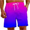 Amazon Deals Swimming Trunks for Men Drawstring Color Block Elastic Waist Bathing Suits Hawaiian Beach Shorts with Pockets Men's Swimming Trunks 2024 Multicolor M view 4