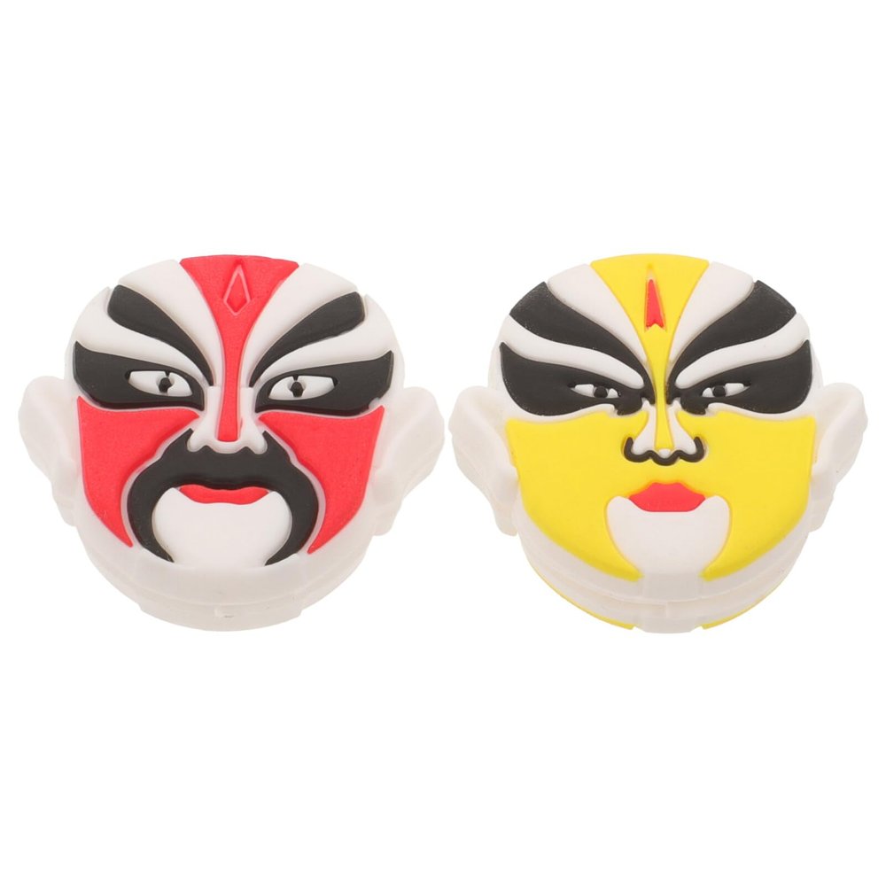 Baluue 2pcs Tennis Racket Dampeners Traditional Chinese Peking Face Design Shock Absorbing Dampeners for Enhanced Control and Comfort Easy to Install for Players