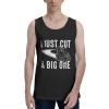 Teemad Funny Lawn Mowing Push Mower Tank Top Shirts Workout Tops Active Crewneck Sleeveless T-Shirts for Mens Black, Large view 1