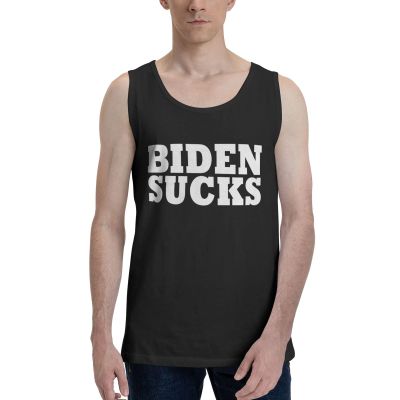 TEEMAD Biden-Sucks Tank Top Shirts Workout T Casual Crewneck Sleeveless T-Shirts for Mens Black