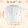 KALIONE Chef Hat for Kids Adjustable White Chef Hats Elastic Cotton Cooking Cap Kitchen Chef Caps for Cooking Baking Party School Home view 2