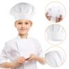 KALIONE Chef Hat for Kids Adjustable White Chef Hats Elastic Cotton Cooking Cap Kitchen Chef Caps for Cooking Baking Party School Home view 4