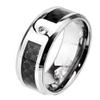 8mm Titanium Men's Black Graphite Carbon Fiber w/CZ Band Wedding Ring Size 12 Fast Free Supply view 1