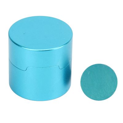Sempoda Aluminum Alloy Pool Chalk Holder Case, Durable Round Billiard Chalk Box for Enhanced Grip and Performance, Pool Sports Accessories(Blue)