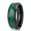 8mm Black Tungsten Men's Ring Green Carbon Fiber Celtic Dragon Wedding Band TW 8mm Size 12 Fast Free Supply view 1