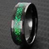 8mm Black Tungsten Men's Ring Green Carbon Fiber Celtic Dragon Wedding Band TW 8mm Size 12 Fast Free Supply view 2