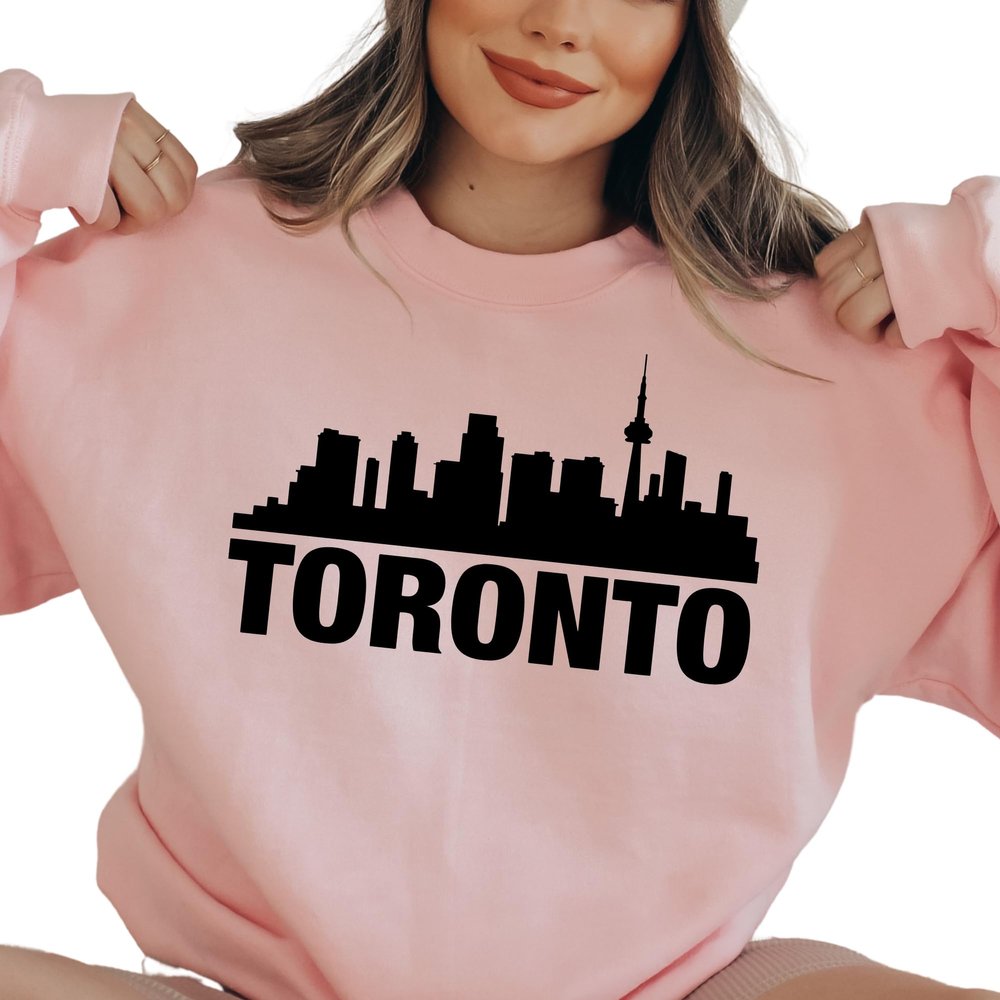 HQR Express Toronto Skyline Sweatshirt, Unisex Crewneck Sweatshirt for Toronto Lover, Toronto Souvenir Gift, Gift for Traveler, Road Trip Crew Hoodie, S3627 Green