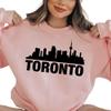 HQR Express Toronto Skyline Sweatshirt, Unisex Crewneck Sweatshirt for Toronto Lover, Toronto Souvenir Gift, Gift for Traveler, Road Trip Crew Hoodie, S3627 Green view 1