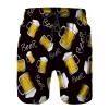 Amextrian Mens Quick Dry Swim Trunks with Mesh Lining,Beer Bottles Seamless Pattern,Summer Surf Long Beach Pants Board Shorts Bathing Suits S view 1