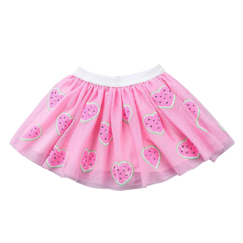 NineFit Basics Toddler Kids Infant Baby Girls Baby Dancing Princess Skirt Cute Cartoon Sequins Tulle Ballet Tutu (Hot Pink, 3-4 Years)