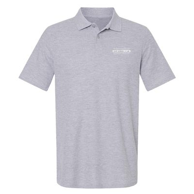 Campus Lab CUNY School of Law Primary Logo Men's Adult 100% Cotton Knit Polo Shirt, Athletic Heather, XX-Large
