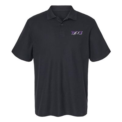 Campus Lab Niagara University Primary Logo Men's Adult 100% Cotton Knit Polo Shirt, Black, XX-Large