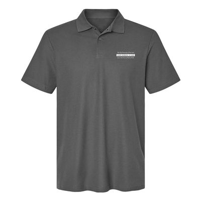 Campus Lab CUNY School of Law Primary Logo Men's Adult 100% Cotton Knit Polo Shirt, Charcoal, XX-Large